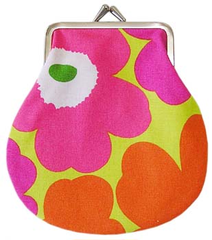 marimekko マリメッコ シガレットケース UNIKKOグリーンピンク
